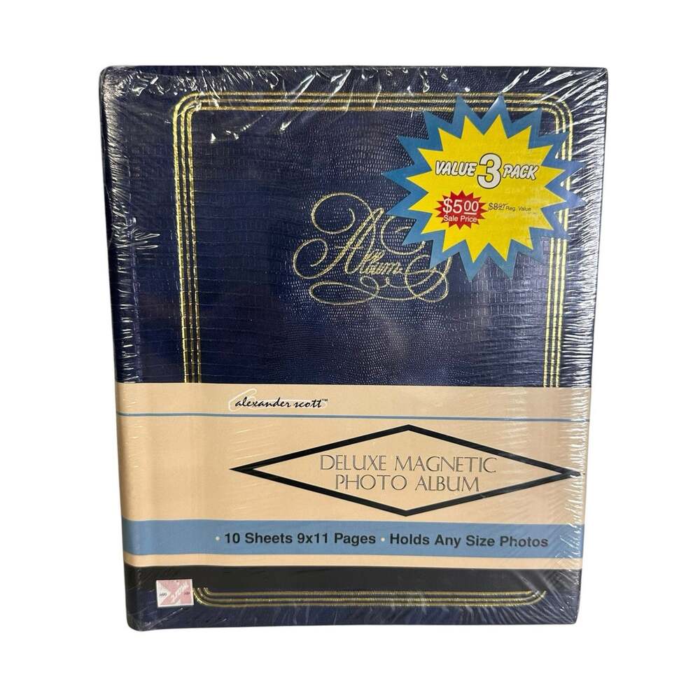 Alexander Scott Deluxe Magnetic Photo Album Value 3 Pack Vintage 1998 New Sealed